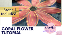 Load image into Gallery viewer, Big Coral Flower Acrylic Painting Tutorial